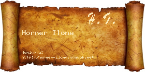 Horner Ilona névjegykártya